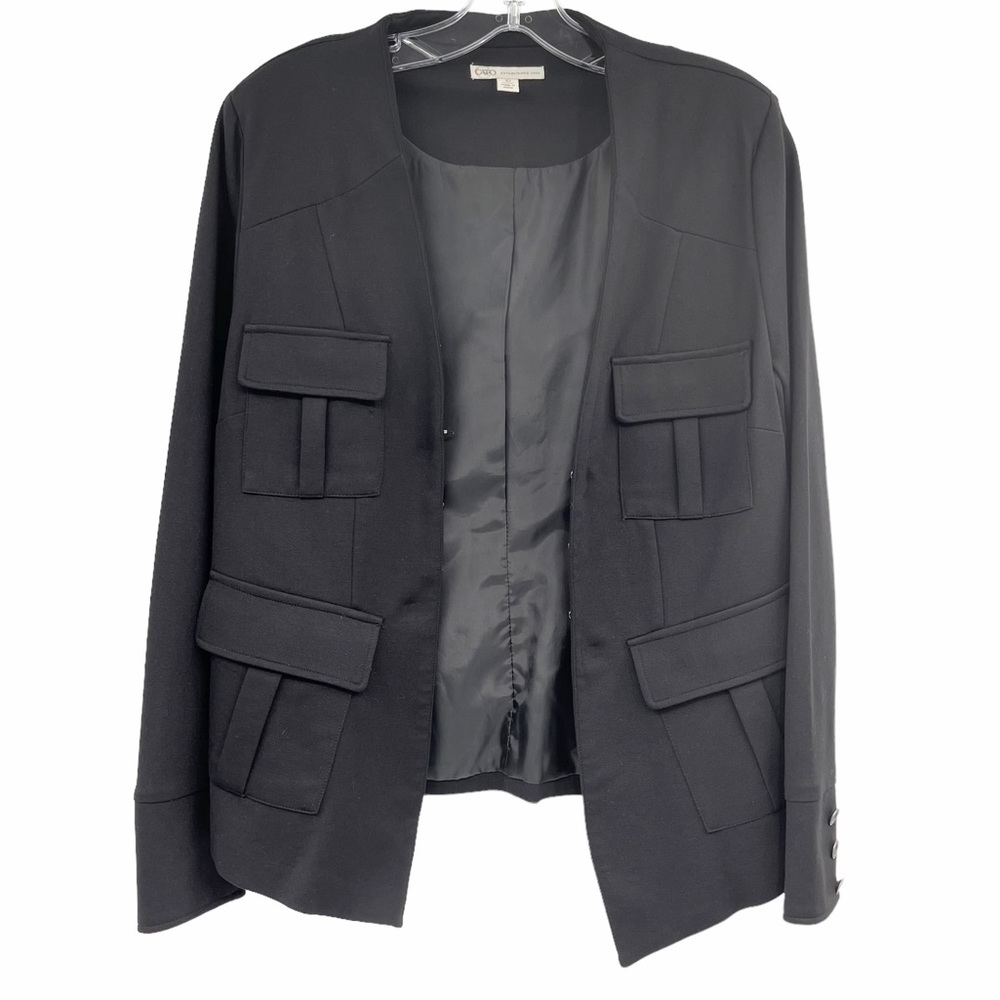 Cato Long Sleeve Four Pocket Blazer Jacket Black Size 10